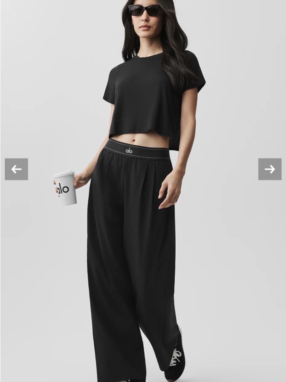 ALO Yoga Black Wide Leg Lounge Pants